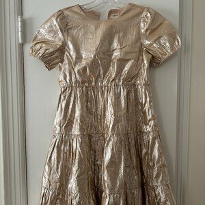 J.Crew Girls Holiday Dress, Gold, Size 10